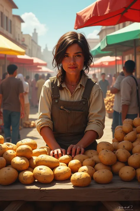 Mesi selling potato 