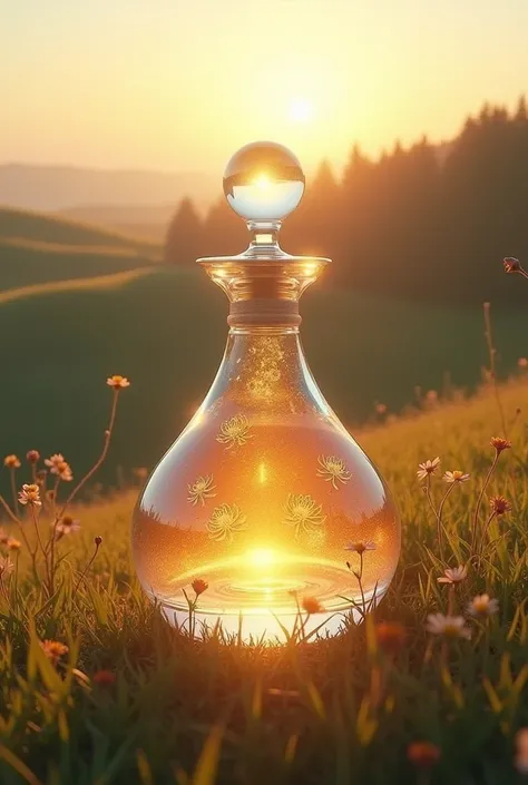 create an image of a perfume  bottle named Serene Solstice 