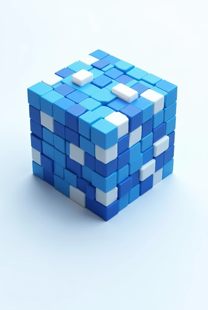 Detailed blue and white capitalist logo Minecraft version