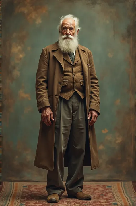 old man vintage philosopher standing with two feet