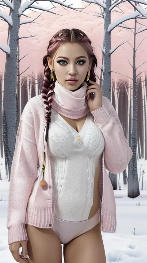 The Snow Maiden from Ancient Egypt , 1girl,

(large breasts:1.4),(((( long double braids ,tight braids,long braid, braided hair, long cut hime , white hair , white hair , colored inner hair )))),(((blue_eyes:1.3))), intricate  eyes,beautiful detailed eyes,...