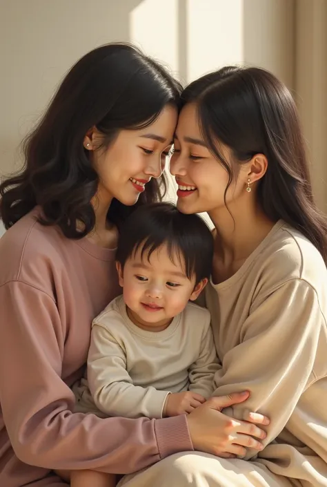 make me a family painting between lee young ae and park hee soon with her ren 