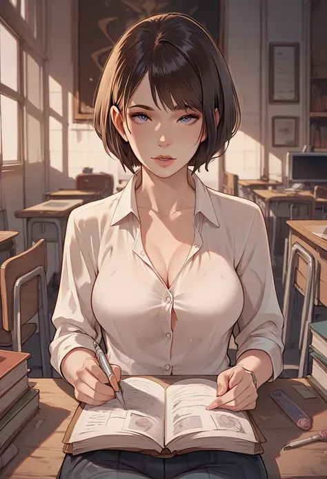 girl,  short hair,  Big Tits , student