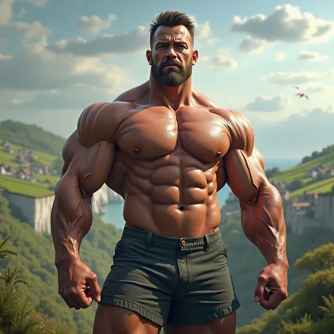 Ultra realistic image of England as a bodybuilder