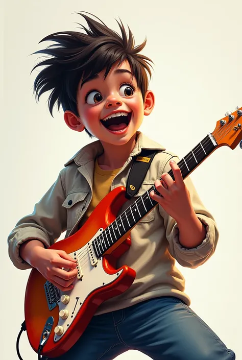 Boy with an electric guitar 