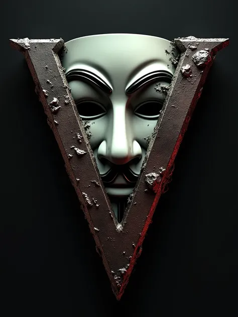 logo "1M" stylish letter logo front, background a mask of V from vendetta ,realistic and attitude with logo of Anonymous ,realistic real