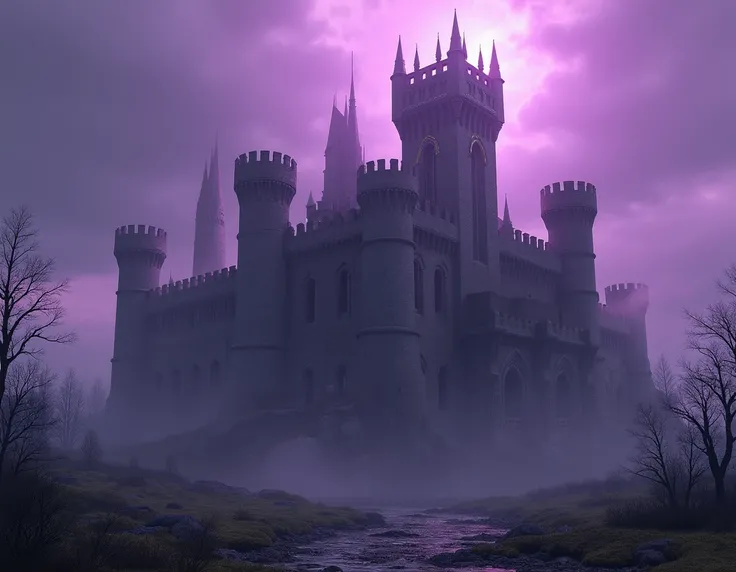 Create abandoned purple castle 