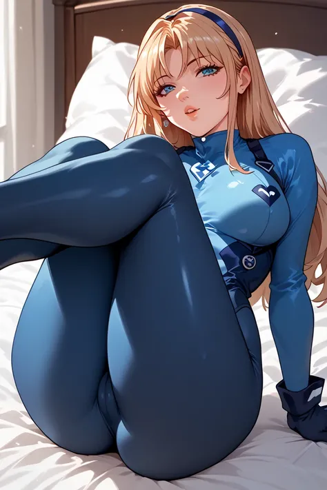  spandex pirot suit　 bed　     invited position 　 sexy　 showing private parts 　 open thighs　 　　　M-shaped legs　                      
   ecstatic expression　
kaori saeki

　