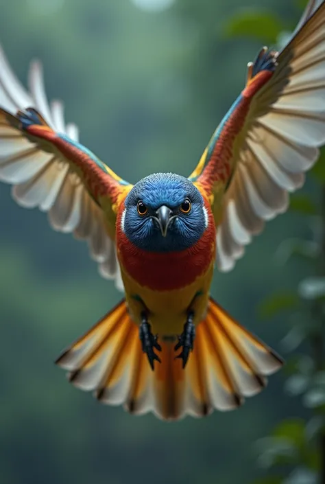 focus shot on a bird flying close up