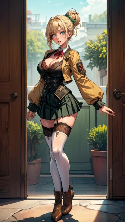 (Full Body: 1.5), (masterpiece:1.5), (big breasts: 1.5), (1 girl: 1.5), young woman, (Beautiful Girl:1.5), (extremely detailed and delicate anime face and eyes:1.5), whole body, (natural light, HDR, extremely details CG:1.3), (dynamic posture: 1.3), {corre...