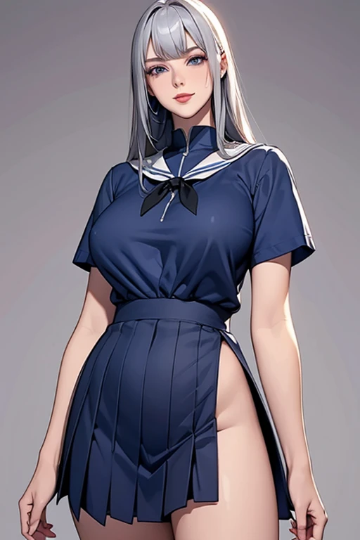 最 high image quality, masterpiece, 4K,  high image quality,  super high resolution ,  of the prairie , CG drawing（ one cool adult female swordsman ） Hair、 Silver Hair、Hairstyle、 straight。  long hair。  split bangs 。 Tall、 slender 、（Sexually、Attractive body）...