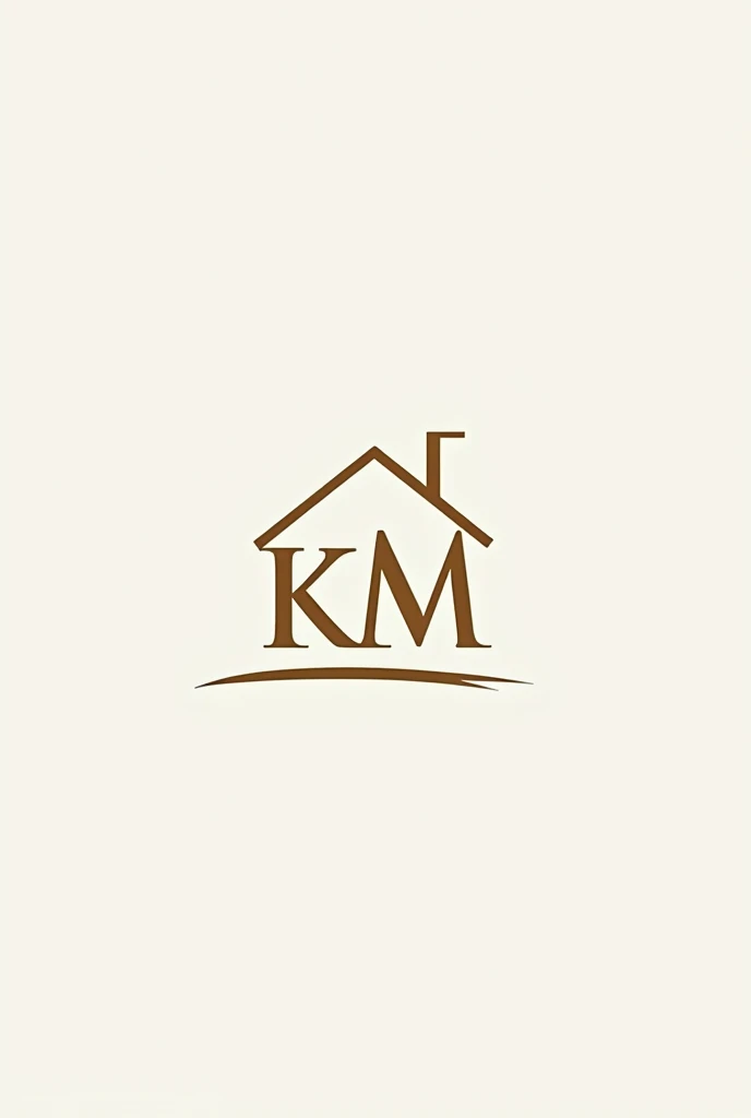 Create me a logo that looks like a house from the initials K and M and the intials should be clearly visible 