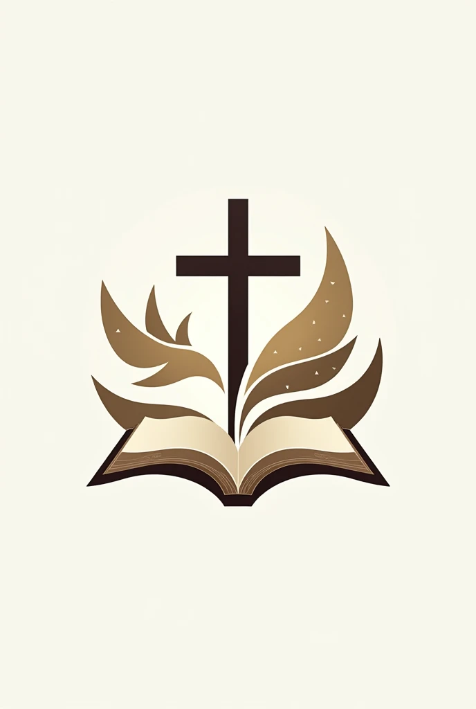 A beautiful logo for a church with a medium-sized cross, Bible, and dove