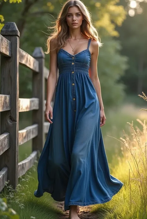 Long denim dress