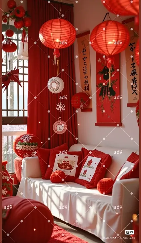 Festive and cozy home scene