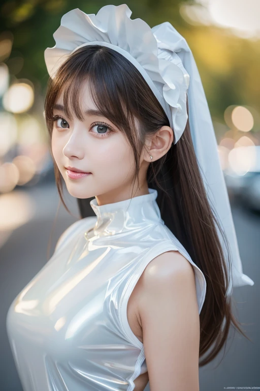  Beautiful and Cute Young Girl Like an Angel ,
 beautiful detailed eyes , 
 double eyelids with great attention to detail,
(soft saturation: 1.3), 
(ふair skin: 1.3),V-shaped jaw,
(Big Eyes:1.4),
 long straight brown hair , 
 See-through Bang ,(15:1.3),
Sha...