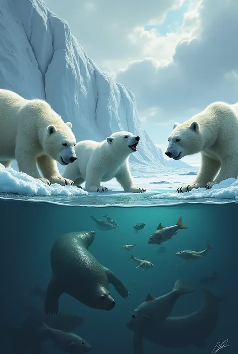 Disturbances in the food chain polar animal