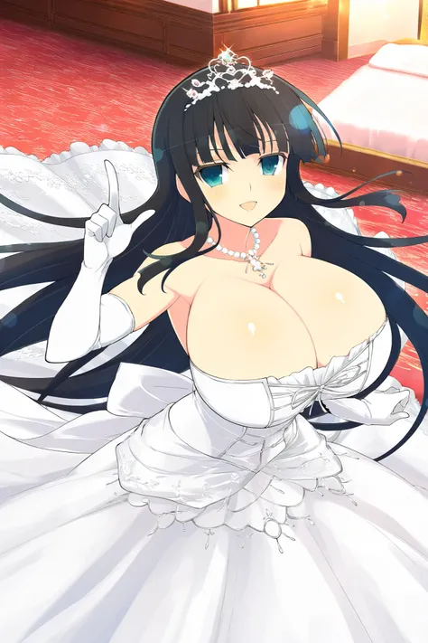 masterpiece, best quality, anime art style, Official Art, yaegashi nan(artist), perfect eyes, detailed eyes, perfect face, perfect hair, detailed hair, beautiful character design, high resolution, 1 girl, alone, Ikaruga (Senran Kagura), black hair, blunt b...