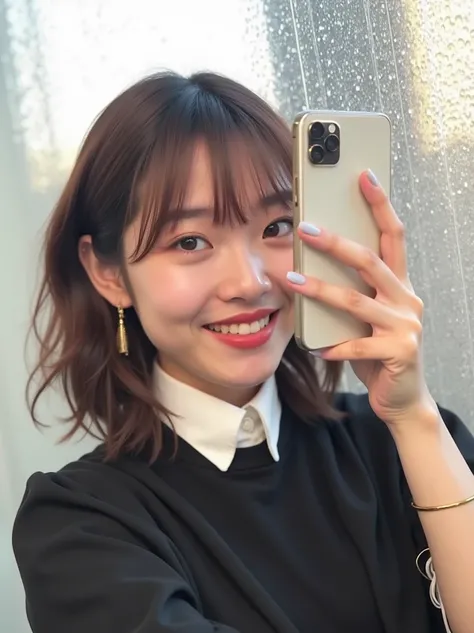  Japanese model takes selfies like a social media influencer、Webcam Photos、 Photo by Felicia Simon 、Filmed in Provia、hinchel、Glossy。