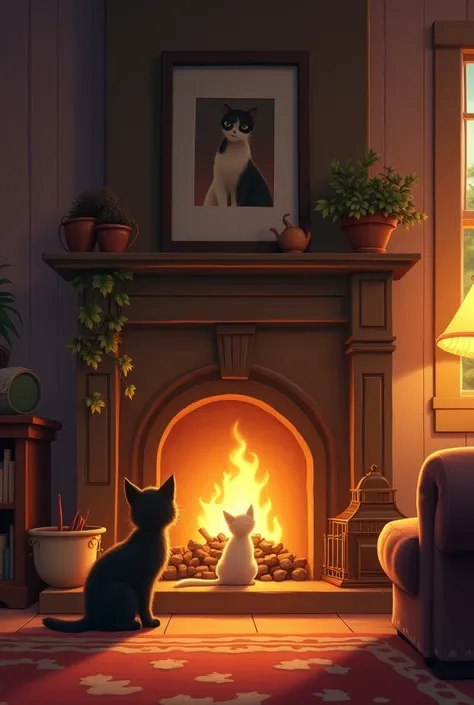 Setting: The cozy living room of Emilys cottage.
Location: The fireplace, with a warm, inviting glow.
Characters: Emily, Whiskers, Luna, and the white kitten.
Description:
As the days turn into weeks, the three kittens grow and thrive under Emilys care. Th...