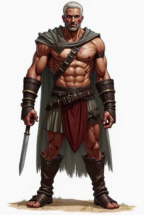 Garrik  " The Slave "
Role:  Slaver and Gladiator Trainer
Description : Garrik  es un hombre corpulento,  of low weight but great strength ,  with dark eyes that show no emotions .  His face is scarred ,  probably because of past fights with gladiators or ...