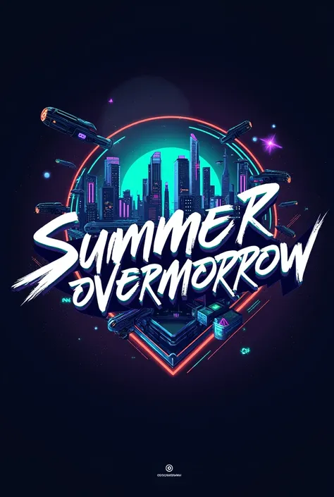 summer overmorrow logo with cyberpunk style 