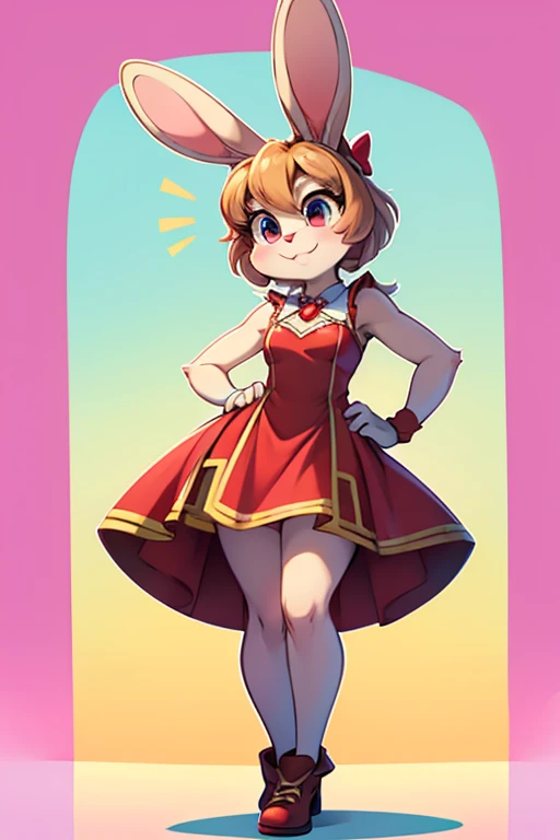 Female furry sara rabbit with Disney Hollywood studio dress tiny toons adventure style