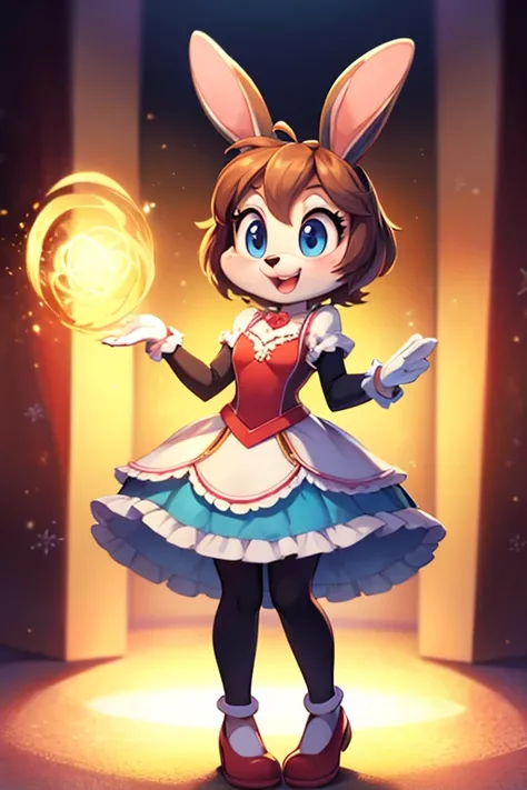 Female furry sara rabbit with Disney live Mickeys magic show dress tiny toons adventure style