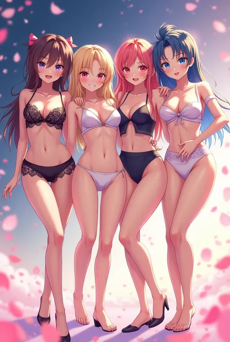 Harem of anime girls in short clothes