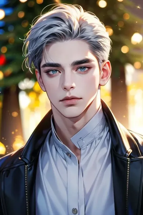 (best quality,4k,8k,highres,masterpiece:1.2),ultra-detailed,(realistic,photorealistic,photo-realistic:1.37),36 year old man,3 day beard,handsome anime,portraits,strong,masculine,dark silver hair,sharp jawline,mesmerizing eyes,perfectly styled hair,cool ani...