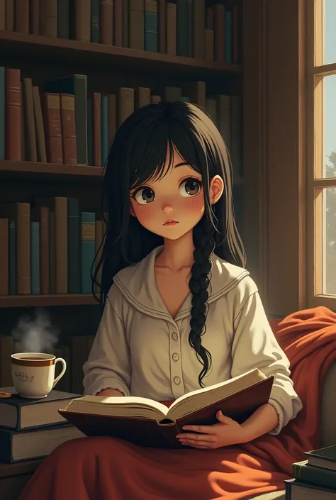 Girl who loves reading books instead of socializing 

