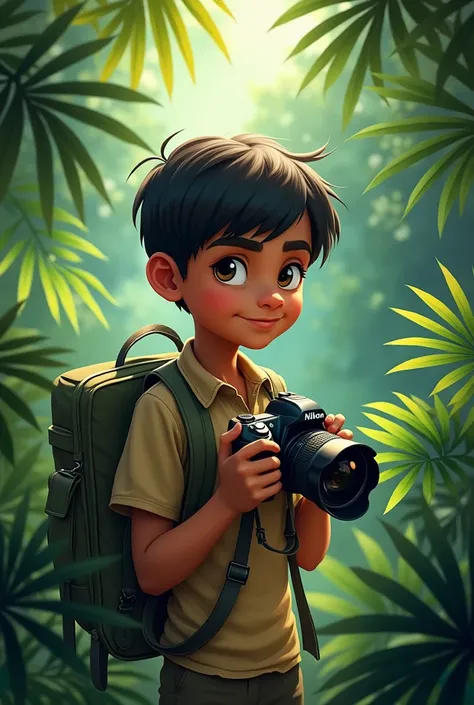 A boy capture the wild life jungle using nikon camera with big zoom lens his name is sanithu 