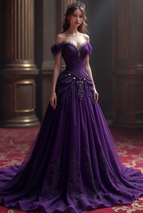 Dark Purple beautiful princess dress 