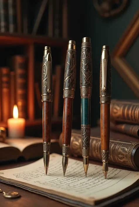 An interesting design of pens to give me in a world of old papers and books 