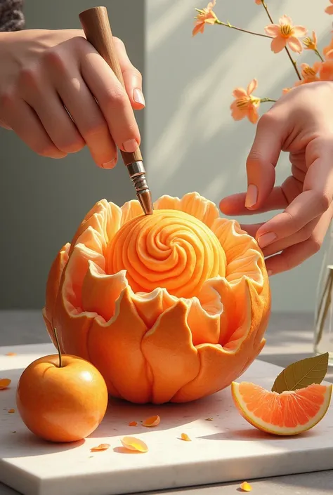 Make a home page about carving and a bit of fruit(Ill put it in a canvas )