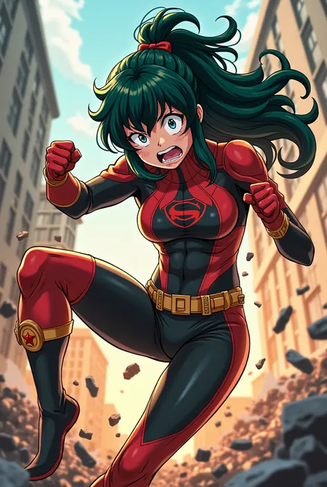 Female My Hero Academia (anime) character got kicked between legs 