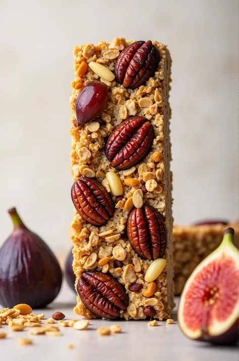  I want a granola bar with large, appetizing nuts and figs, The bar should have a different texture than regular bars .