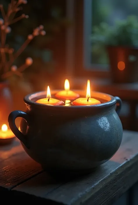 Candles, candle pot