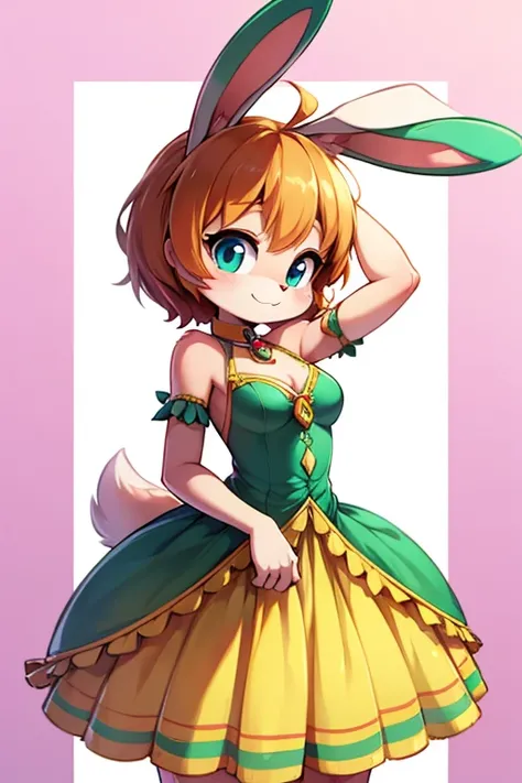 Female furry sara rabbit with Brazilian carnival dress tiny toons adventure style