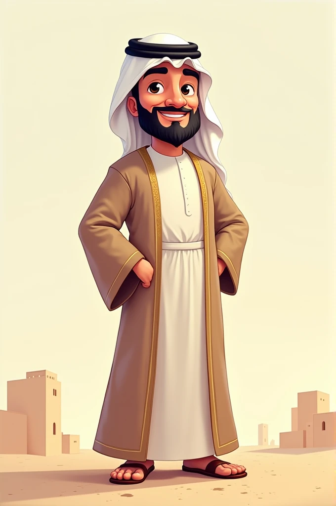 Cartoon image of an Arab man standing.