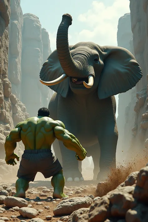 Elephant and Hulk Battle 