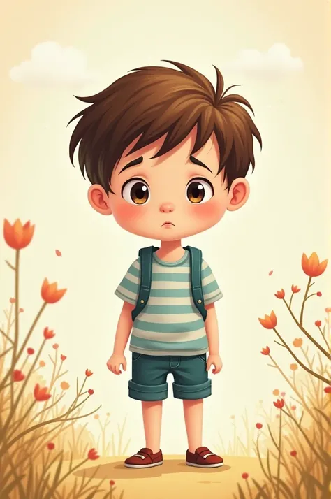 Shy boy cartoon 