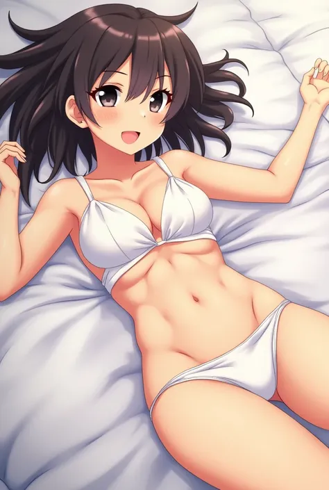 1 girl, solo, naked, Six years, anime, takes off her bra , underpants are lying on the floor