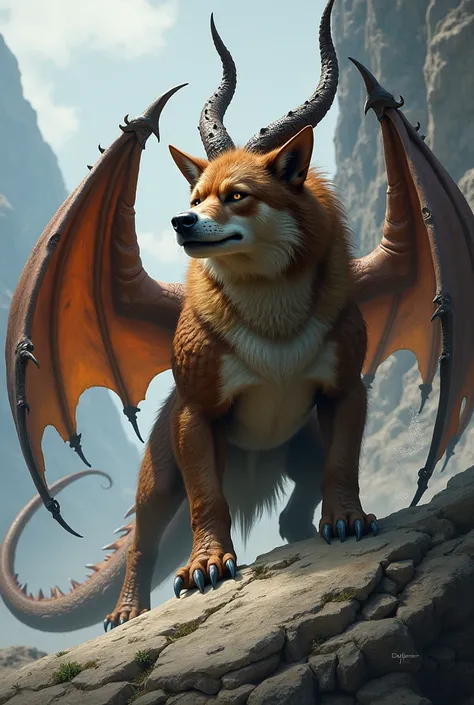 A dog dragon hybrid
