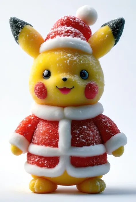 santatangsu,Santa Cute Pikachu,white background, extremely high resolution, added details, close-up,