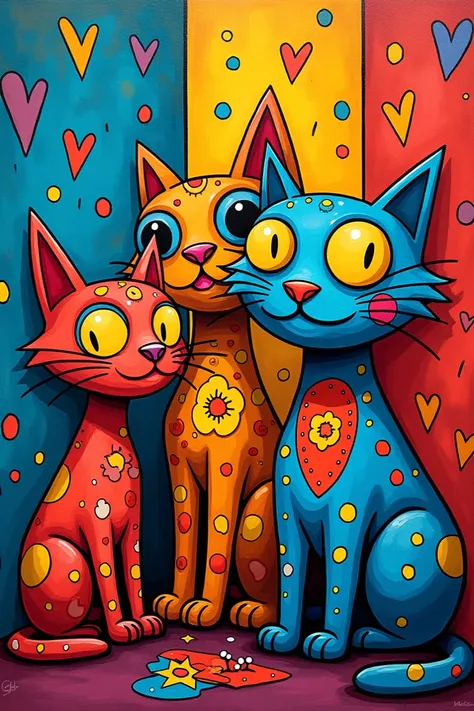 Romero Brito style cats