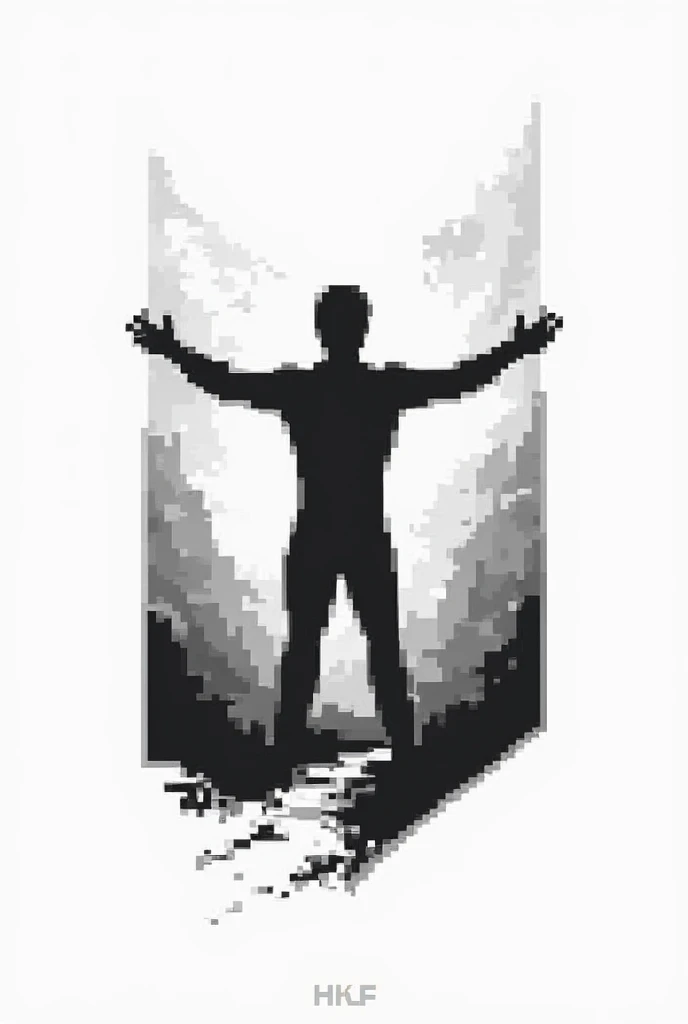 Create a drawing image for a motivation channel in black and white pixels I want an image with a logo 