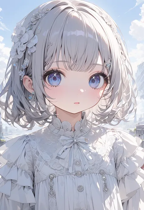 cute chibi girl gazing blankly into the distance, ultra detailed, absolutely resolution, masterpiece