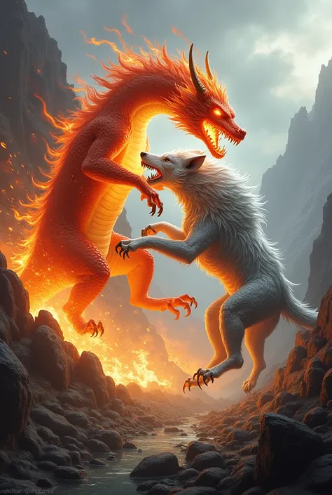 Fire Dragon vs silver wolf