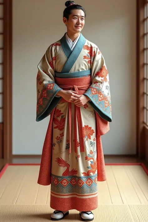 intricate Japanese kimono for men
